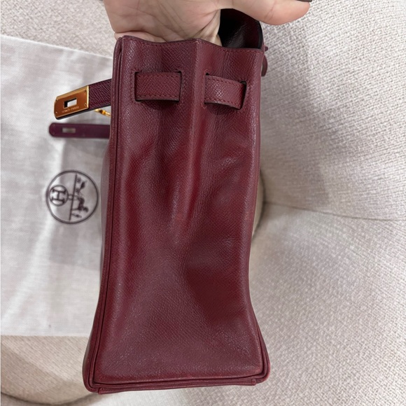 Authentic HERMES KELLY 32 Burgundy Leather courchevel Rouge Ash - Picture 6 of 16